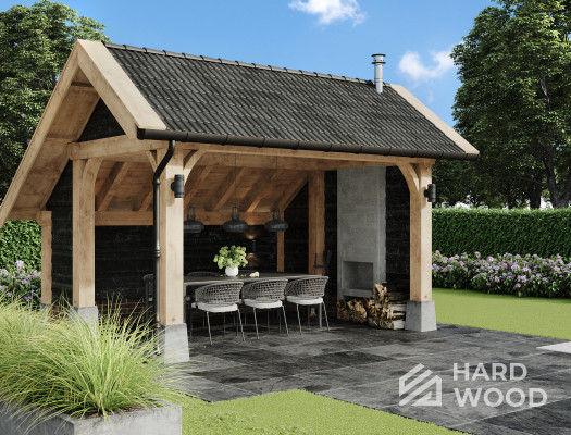 Навес двухскатный для барбекю №111 - фото 2237